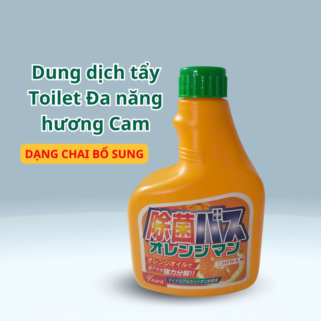 Dung dịch tẩy toilet đa năng Tipo's tinh dầu cam 400ml chai bổ sung 