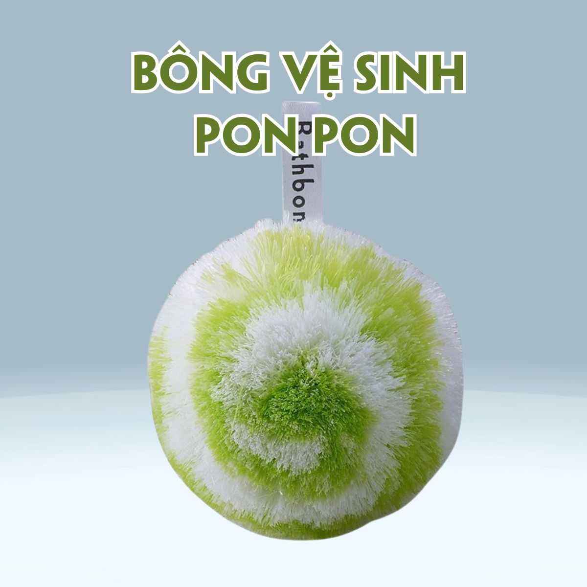 Bông vệ sinh PON PON màu xanh lá cây không có đế